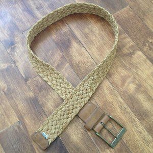 VINTAGE Levi's - Straw & Leather Belt (Black Tab)